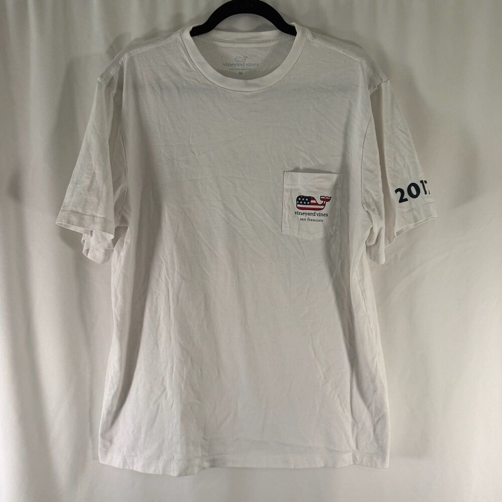 Vineyard Vines San Francisco T-Shirt Men's Medium White Crewneck Short Slv 2017